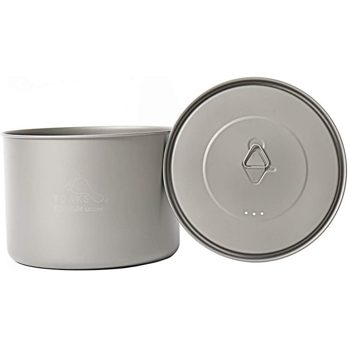 Посуд для кемпінгу TOAKS з чистого титану для використання на свіжому повітрі - Можна використовувати як чашки, миски та каструлі (1600 мл)