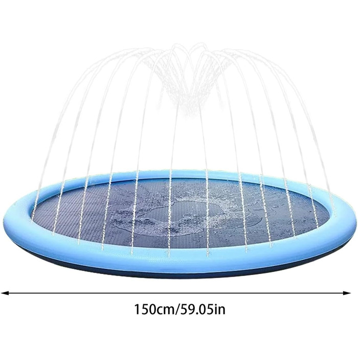 Розбризкувач води, дитячий розбризкувач килимок для ігор з водою для дітей, килимок з розбризкувачем для ігор на свіжому повітрі для дітей віком 4-8 років 150 см