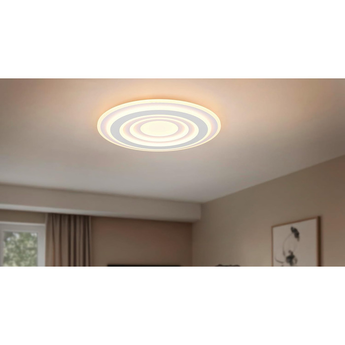Стельовий LED-світильник Trio Leuchten Costa 633510131, білий матовий метал, акрил, 50 Вт, з пультом ДК, регулюванням кольору та яскравості світла, димером та нічним підсвічуванням