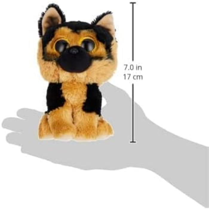 Німецька вівчарка Beanie Boos 15 см М'яка плюшева іграшка для дітей Об'ємна, колекційна, плюшевий ведмедик Плюшеві іграшки для хлопчиків та дівчаток, коричнево-чорна