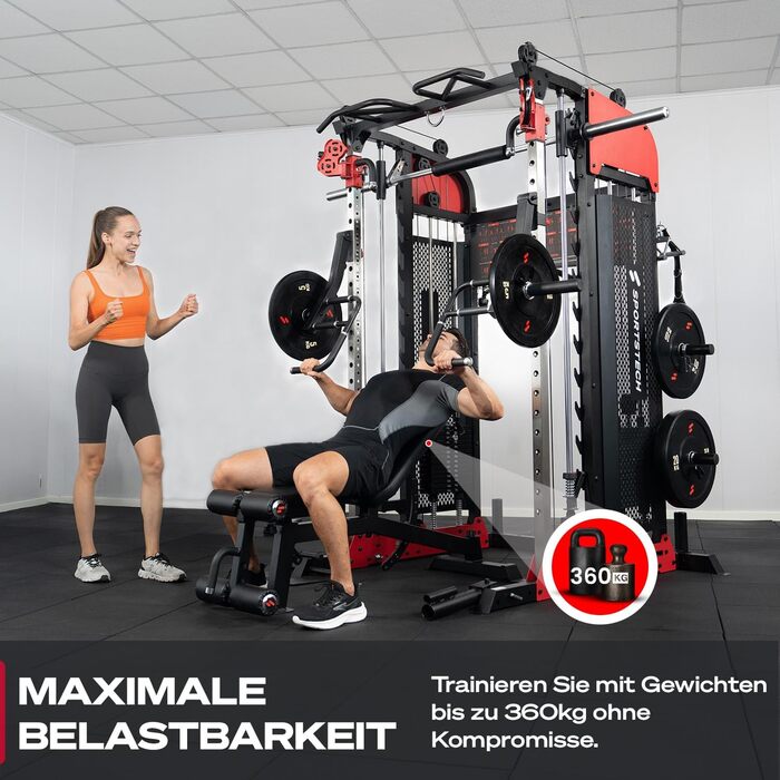 Силова лава Sportstech BRT700 для домашнього використання, похила та плоска лава 21-в-1 з жимовою лавою, вантажопідйомність 360 кг, тренажер для спини, жим лежачи, силові тренування, все тіло, домашній тренажерний зал, багатофункціональна лава BRT700 чорн