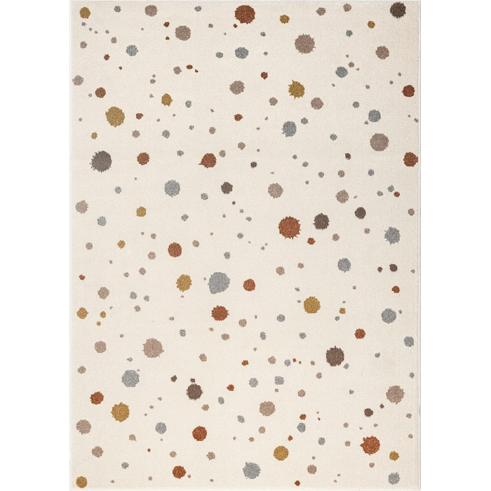 Килим Beat Kids Modern м'який дитячий килим, м'який ворс, простий у догляді, стійкий до кольору, малюнок в крапку, кремовий, 120 x