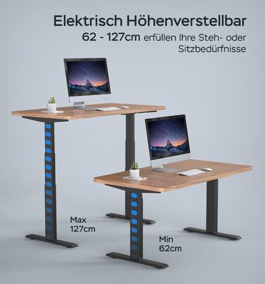 Рама столу DeHong з регулюванням висоти та 2 двигунами, 3-рівнева електрична регульована висота рами столу, функція пам&39яті та плавний старт/зупинка, 6BPLUS чорного кольору