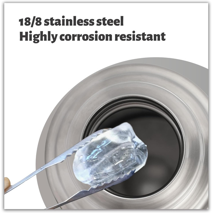 Термос SANTECO з нержавіючої сталі 1 л/1000 мл, герметична ізольована пляшка з чашкою для пиття в дорозі, термос для гарячих напоїв, кави та чаю, під час спорту, без BPA, зберігає напої холодними протягом 24 годин та гарячими протягом 12 годин, сріблястий