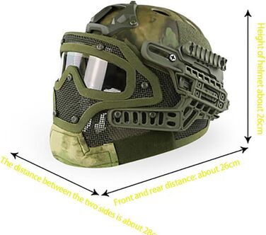 Швидкий тактичний шолом, захисний шолом для страйкболу, пейнтболу, повнолицьова маска, окуляри, спорт на свіжому повітрі, полювання, CS, гра, FG