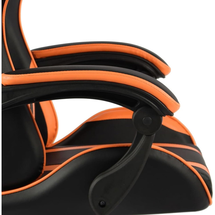 Геймерське крісло з підставкою для ніг, чорно-помаранчева штучна шкіра, модель 20532