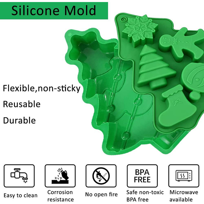 Силіконова різдвяна форма для випікання 2 шт MEZHEN