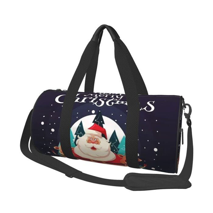 Яскрава спортивна сумка з новорічним дизайном, дорожня сумка для чоловіків та жінок, великий спортивний мішок