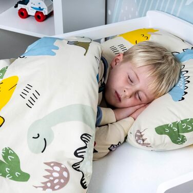 Дитяча постільна білизна BELIKATO 100x135 з 100 бавовни з мотивами динозаврів - комплект дитячої та дитячої постільної білизни для