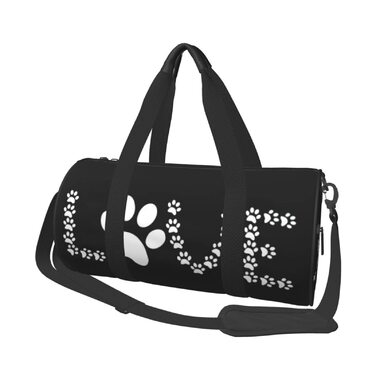 Дорожня сумка-циліндр, принт Сліди лап, спортивна сумка для чоловіків та жінок, сумка-мішок, спортивна сумка