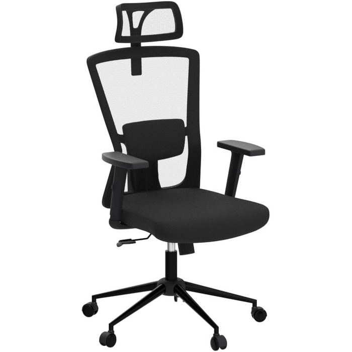 Ергономічне офісне крісло Youhauchair, стілець для роботи з регульованим підголівником та підлокітниками, ергономічне офісне крісло з високою спинкою та функцією гойдання, обертове крісло для домашнього офісу, класичний чорний колір