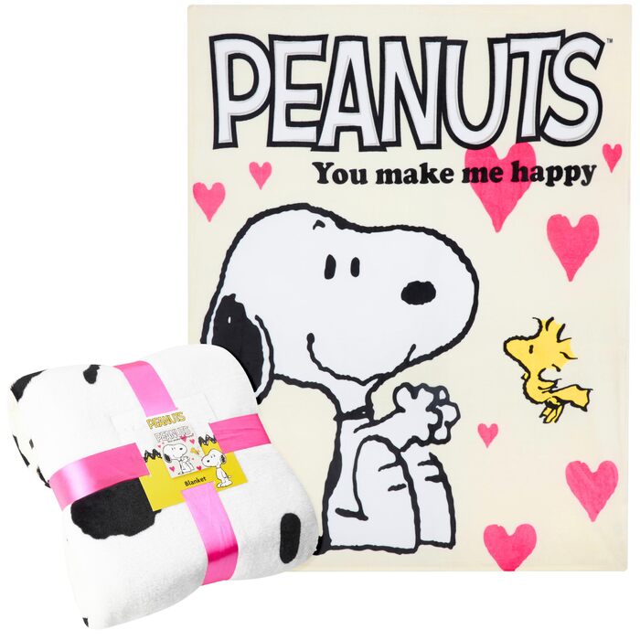 Флісова ковдра Peanuts Snoopy, тепла, 130x150 см, для дивана, кушетки, декору дитячої кімнати, спальні, подарунків для жінок, підлітків та дітей
