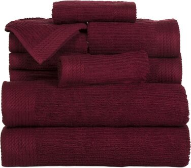 Набір ребристих рушників Lavish Home, 100 бавовна, бордово-червоний, 10 предметів, бордові кольори