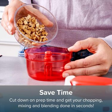 Ручний кухонний комбайн ємність 300 мл не потребує електроенергії ідеально підходить для подрібнення трав, горіхів, часнику, овочів аксесуари для