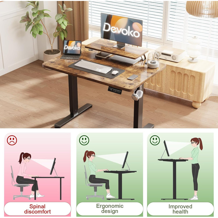 Електричний регульований по висоті стіл, з підставкою для монітора, комп'ютерний стіл, з 2 функціями зберігання по висоті, для спа