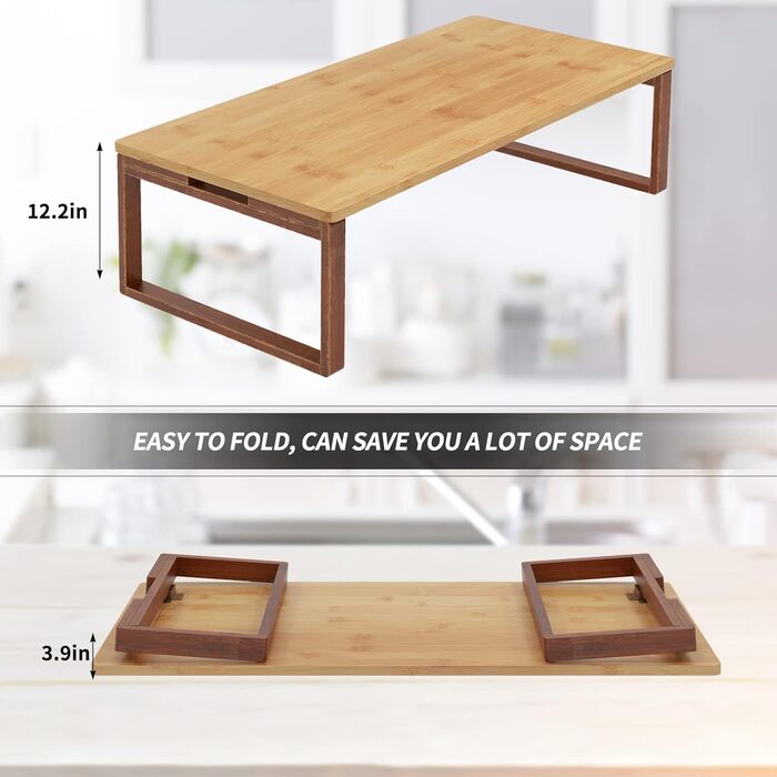 Складаний журнальний столик soges, бічний столик з бамбука, низький журнальний столик у японському стилі, для вікна, татамі, для вулиці, для ліжка, 80 см x 50 см 80 см x 50 см x 31 см