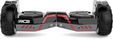 Позашляховий ховерборд RCB 8,5 дюймів – всюдихідний самобалансуючий самокат з LED-підсвічуванням, акумулятором 4 Аг, подвійним двигуном для дітей, підлітків та дорослих, чорний