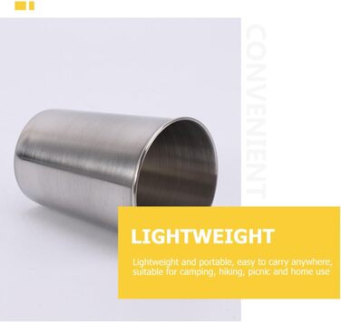 Набір портативних винних келихів Alasum з нержавіючої сталі 170 мл, 4 гладких чашки з кришкою, компактний, для кемпінгу та відпочинку на природі