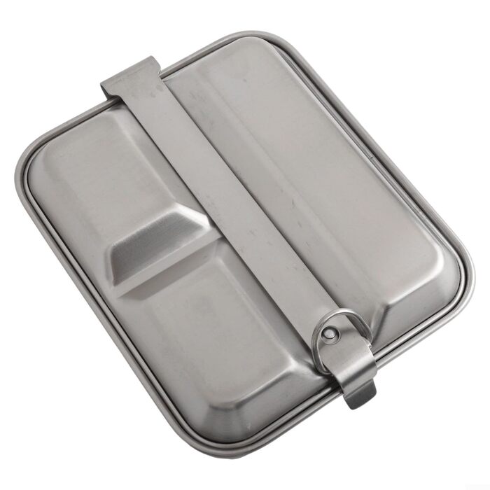 Складаний ланч-бокс з нержавіючої сталі з ручкою для кемпінгу на свіжому повітрі, легкий посуд для походів, подорожей та пікніків