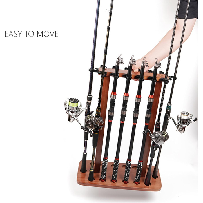 Тримач для вудок, підставка для вудок для гаража, підлогова підставка, вертикальний тримач для зберігання вудок, органайзер для риболовлі