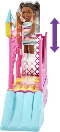 Лялька Skipper з коричневим і фіолетовим волоссям, малюк з коричневими косами, гойдалка, гірка, аксесуари, подарунок для дітей від