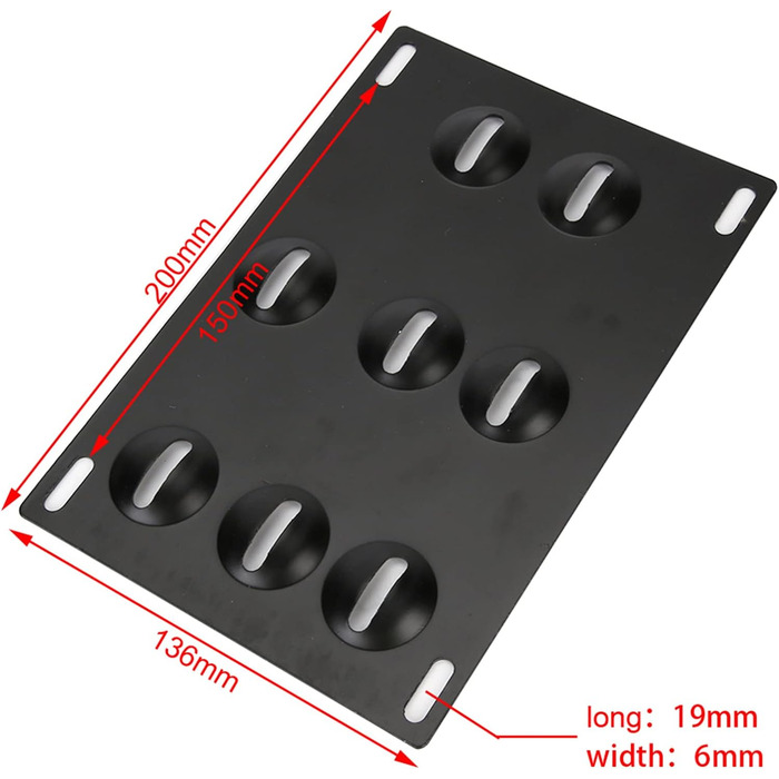 Тримач номерного знака Akozon, автомобільний бампер переднього бампера з алюмінієвого сплаву Тримач номерного знака на 8 отворів з регульованим буксирувальним гаком для автомобіля