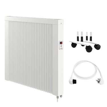 Мобільний поверхневий накопичувальний обігрівач Area Direct потужністю 1300 Вт - простий термостат - з колесами та кутовою вилкою - керування за допомогою застосунку без додаткового обладнання