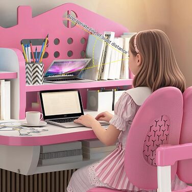 Дитячий комплект столу та стільця, комплект столу та стільця для навчання, шкільна парта для дітей, хлопчиків, дівчаток, спальні, парта з регульованою висотою, стіл для навчання, ергономічний