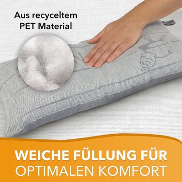 Термостійка подушка для сауни Zebra, яку можна прати - підголівник для сауни з льону та бавовни - зручна подушка для шиї 43x26 см для гамака Wellness, пляжу, пікніка (натуральний/білий)