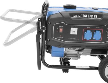 Генератор Gde GSE 3701 RS (4-тактний двигун, бензиновий, 4/5,5 (кВт/к.с.), 2 розетки 230 В, макс. 2800 Вт, час роботи до 16 год, бак 15 л, автоматичний регулятор напруги (ARV), захист від перевантаження, шасі, TV/GS, тестування ДОБРЕ - ДУЖЕ ДОБРЕ)