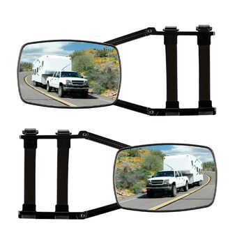 Дзеркала Wiltec для караванів, комплект із 2 універсальних зовнішніх дзеркал для караванів та кемперів з гумовими ремінцями, поворотні та складні плоскі дзеркала 1