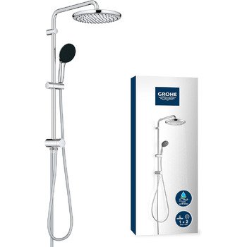 Душова система Grohe Vitalio 250 з перемикачем, економія води - 8 л/хв (для наявної арматури, 2 види струменя, душова штанга 74 см), кругла, хром, 26680001