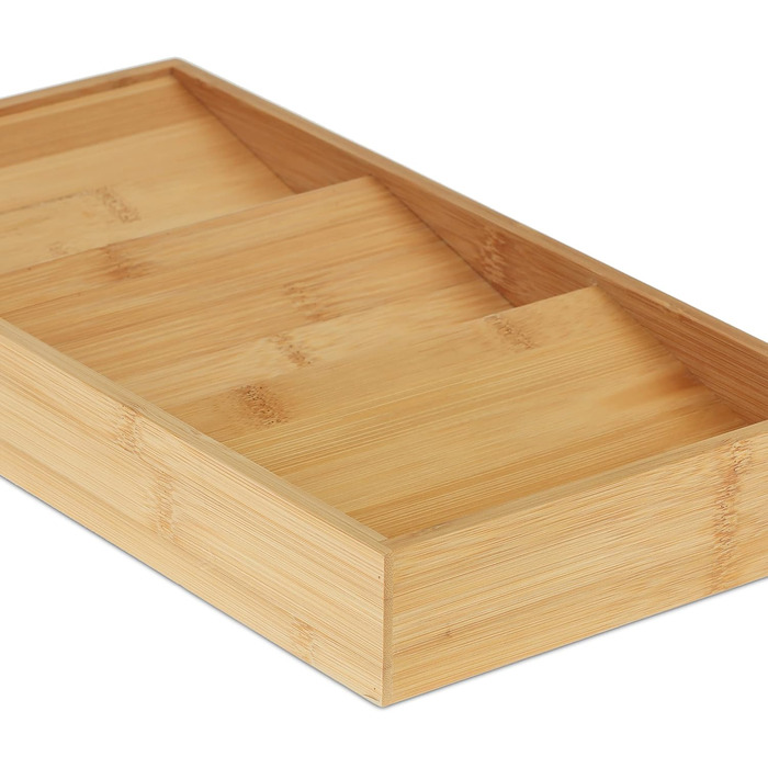 Шухляда для спецій Relaxdays, бамбук, ВxШxГ 5 x 20 x 38 см, 3 яруси, шухляда-вставка для спецій, тримач для спецій, натуральний колір 1