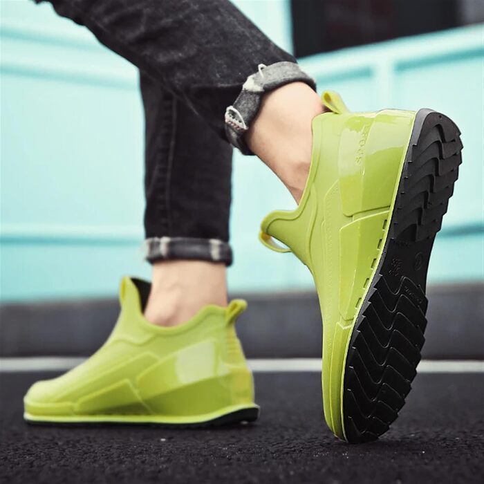 Чоловіче гумове взуття, чоловічі гумові чоботи, водонепроникне взуття, кухонне гумове взуття, бахіли, взуття для автомийки, зелене, розмір 39 EU