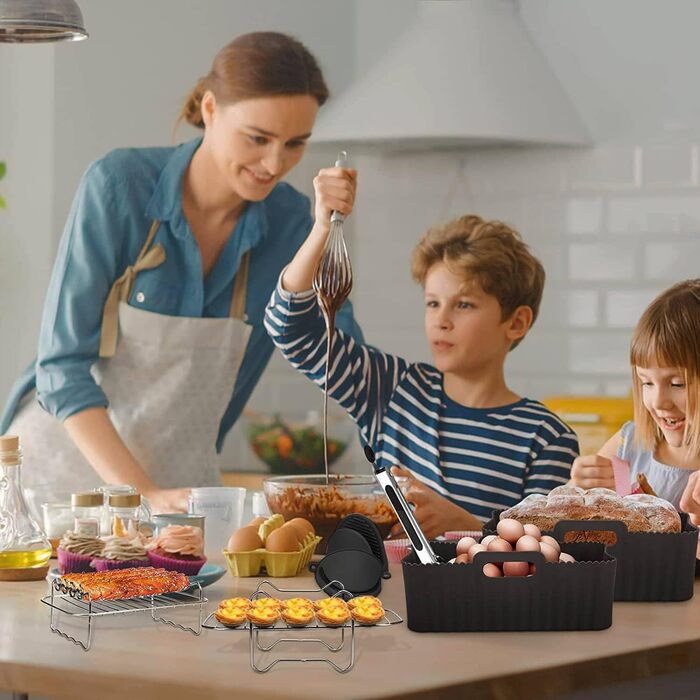 Аксесуари для фритюрниці HASA zone 10 шт., аксесуари для фритюрниці підходять для Philips COSORI Ninja Cecotec ProfiCook KLAMER Princess Tefal і всіх фритюрниць 4.7 л, 5.5 л, 6.4 л, 7.3 л, 8 л, 9 л