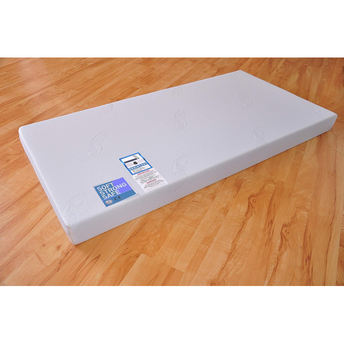 Дитяче ліжечко Marsell з висувною шухлядою з кришкою Дитяче ліжечко Ліжечко з матрацом з піни алое вера Зубчасті рейки, що регулюю