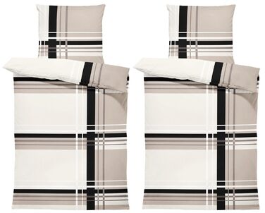 Зимова фланелева постільна білизна з бавовни Затишна пухнаста тепла м&39яка підковдра Сучасна, Розмір 4-предметна 135x200 см, Колір Графічна смужка бежева 4-предметна 135x200 см Графічна смужка бежева