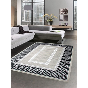 Дизайнерський килим versage візерунок сірий чорний розмір 200 x 290 см