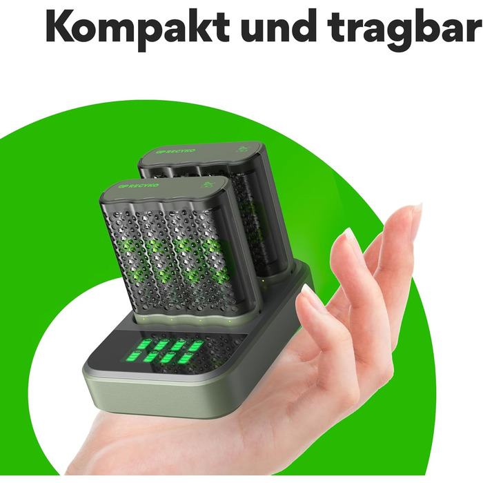 Док-станція GP ReCyko USB з 2 USB-зарядними пристроями GP M452, включаючи 8 батарей ReCyko AA 2600mAh, зарядний пристрій для батарей AA AAA зі світлодіодними індикаторами та док-станцію