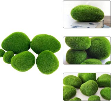 Штучний мох Скелі Декоративні мохові камені Штучний мох Консервований мох Прикраса для моху Картина DIY Ремесло Виготовлення моделей, 30 Pieces Moss Ball Green Moss Balls