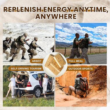 Батончики для екстреної допомоги - таблетки для виживання зі смаком молока, компресоване печиво, термін придатності 20 років, запаси продовольства для екстреної допомоги, запас продовольства для кемпінгу, походів, хуртовини, бляшана коробка, 6 шт., Braune