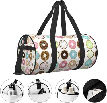 Спортивна сумка для подорожей, з квітковим принтом, дорожня сумка на ніч, чорна, універсальний розмір