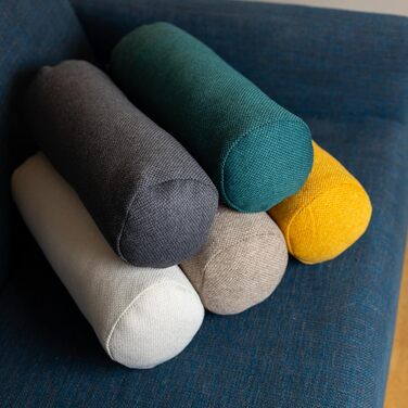 Наволочка Herlag Подовжена подушка-рулон для дивана та ліжка Зручна підтримка для колін або шиї Наволочка для ніг для тих, хто спить на боці Знімний чохол, який можна прати Сертифіковано за стандартом Oeko-Tex 100 Темно-сірий 65 x 20 см