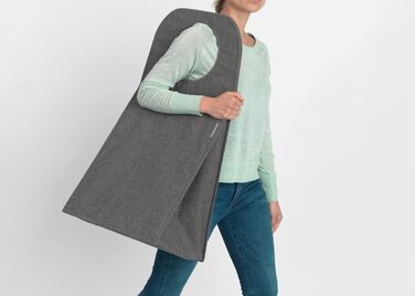 Мішок для білизни - Швидке відкриття - Міцний текстильний мішок - Економія місця - Кришка складається, утворюючи ручки - Легке спорожнення - Pepper Black - 55 L - 29,5 x 54,0 x 50,5 см