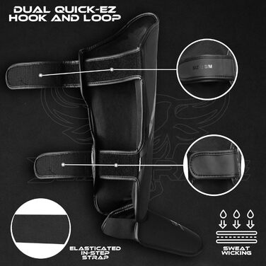 Щитки для гомілок BEAST RAGE для кікбоксингу, муай-тай, бойових мистецтв, захист ніг із захистом підйому стопи, щитки для гомілок, карате, боксу, тренувального спорядження MMA, спарингу, бразильського джиу-джитсу, таїландського кульмінатора, чорні S/M