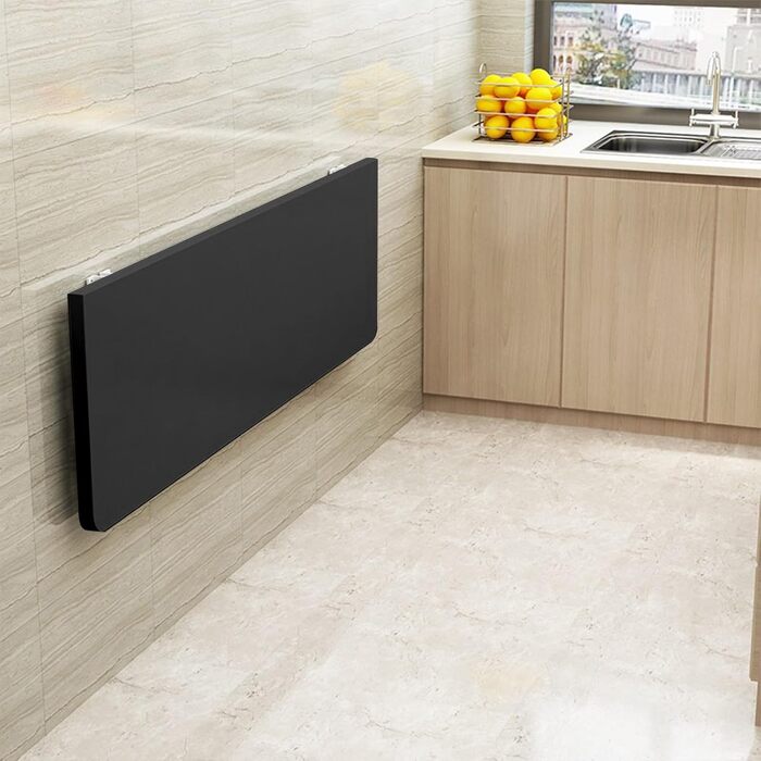 Дерев&39яний настінний розкладний стіл Kedia, компактний обідній стіл, письмовий стіл, кухонний стіл, стіл для ноутбука, обідній стіл, офісний стіл (60 * 30 * 1,6 см, чорний) 60*30*1,6 см, чорний