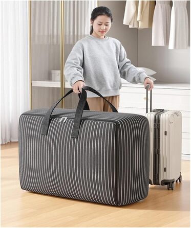 Велика місткість сумки для зберігання одягу, складна ковдра, контейнер для організації спальні, шафа (чорний-L), 3 шт.