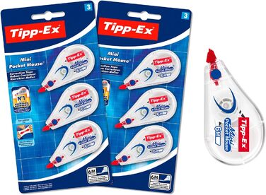 Міні-кишенькова миша Tipp-Ex Correction Roller, 6 м x 5 мм, 2 упаковки (2 x 3 шт. ) & UHU Stic, перевірений клей-олівець - стіки міцні, швидкі та довговічні, 5 x 40 г (одинарні)