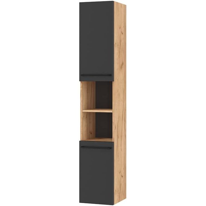 Комплект меблів для ванної кімнати Planetmbel туалетний столик LUX 120 см золотий дуб/антрацит БЕЗ умивальника з тумбою золотий ду