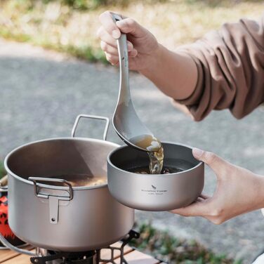 Титанова миска для рисового супу 420 мл Двостінна миска, стійка до опіків, чайна чашка, легкий посуд для кемпінгу на свіжому повітрі для дорослих та дітей, для піших прогулянок, пікніків та походів Ti1084T Ti1084t-420ml